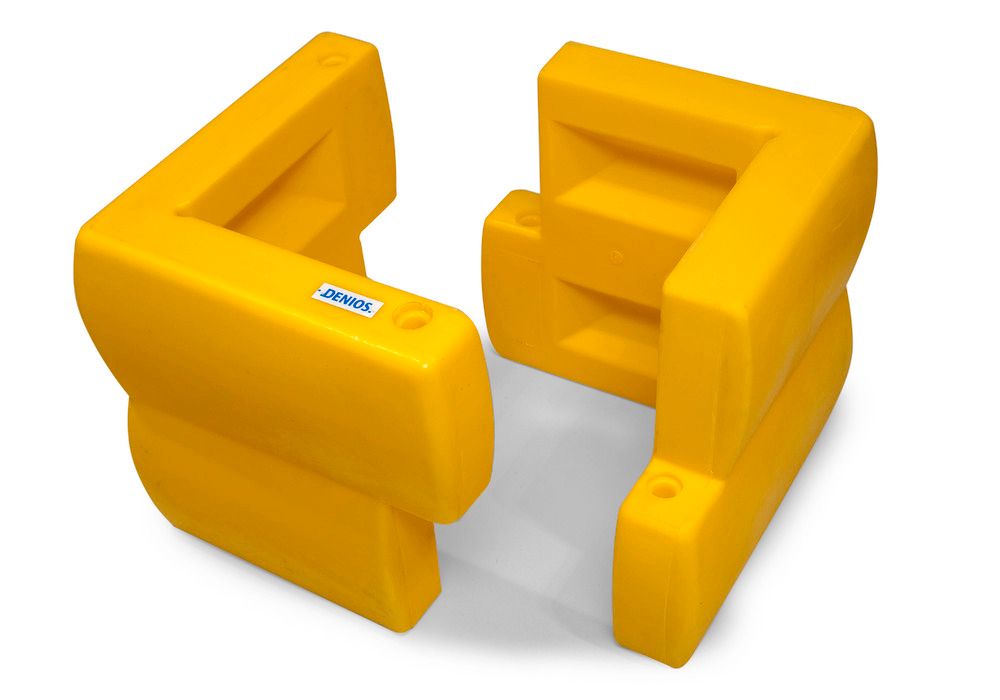 Amortisseurs de chocs pour poteaux 300 (jusqu'à 300x300 mm), en PE, jaune,  500x500x500 mm, 2 unités