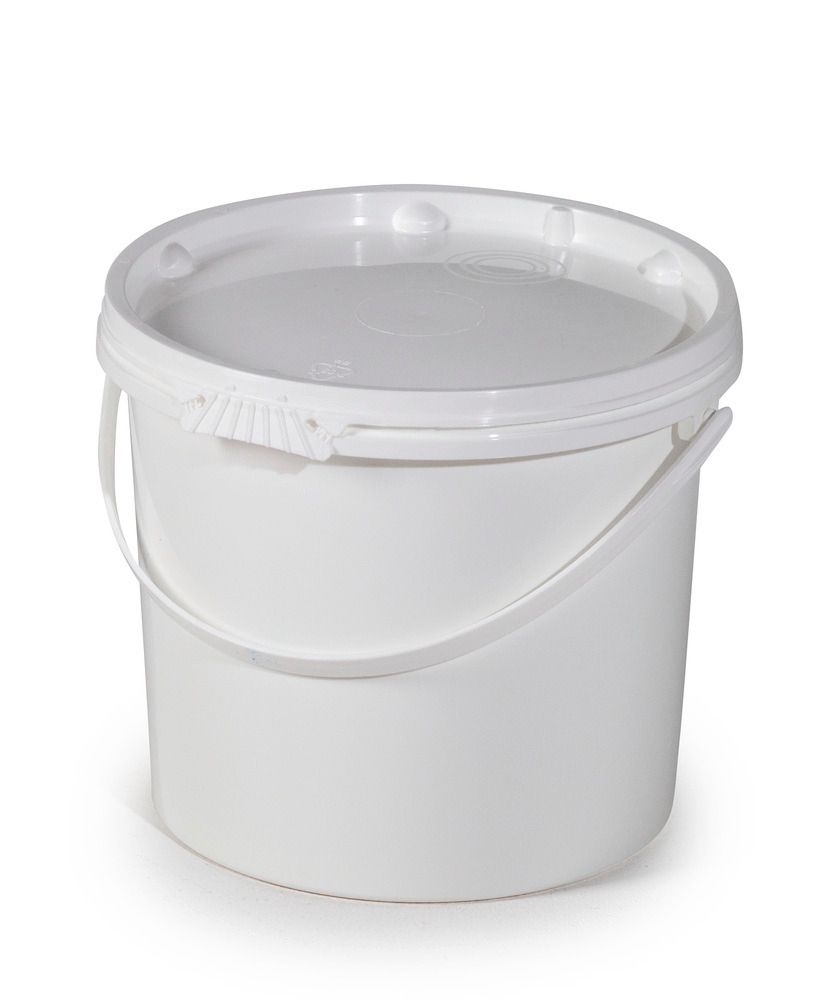 Indgang controller Puno UN-spand af PP, 11 liter, hvid, med låg og bærebøjle af kunststof, 10 tk.  pr. pakke