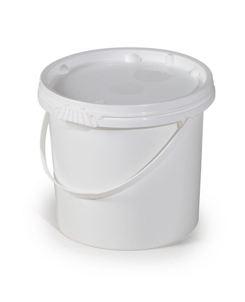 Cubo de metal blanco con tapa plana - De 2,5 a 5 L 