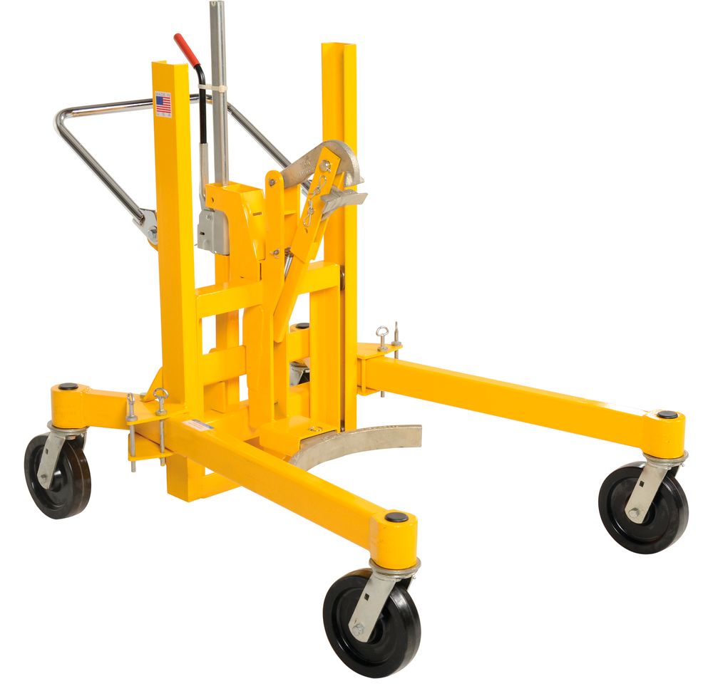 Drum Transporter - Hand Ratchet-Lift Mechanism - 880 lbs - Steel