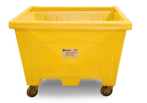 Extra Large Tote with Lid and 4 wheels - Forkliftable - Spill Capacity 223  Gallon - 1530-YE