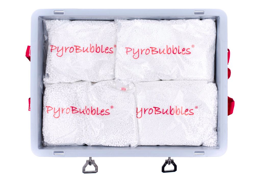 Lithium-Ionen-Akku-Transportbox PP, 56 l, S-Box 1 Basic, Füllmaterial  PyroBubbles®