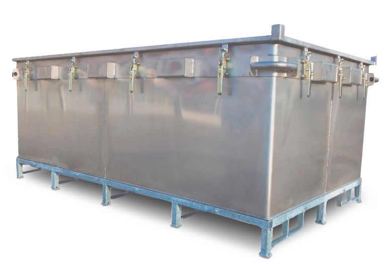 Lithium-Ionen-Akku-Transportbox Edelstahl, 2603 l, XXL-Box, Füllmaterial  PyroBubbles®
