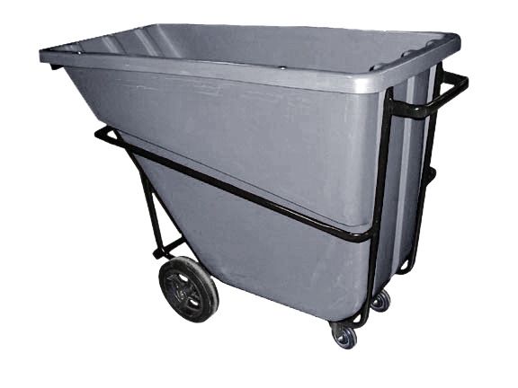 Large Tote with Lid and 8 wheels - Forkliftable - Spill Capacity 123  Gallon - 1511-YE
