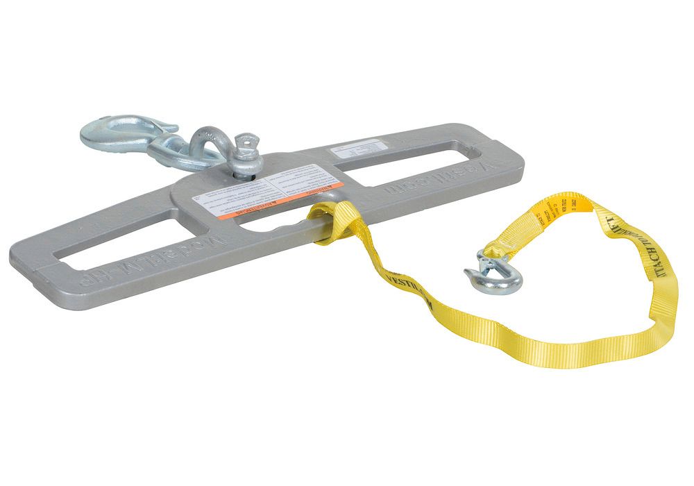 Lift Master Hook Plate - 6K lbs Load Capacity - Swivel - Slanted Fork  Openings - Silver
