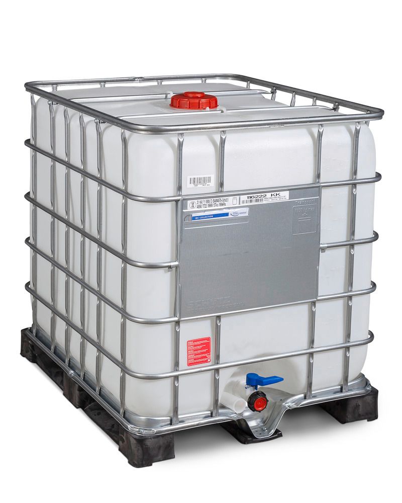 IBC Gefahrgut-Container, PE-Palette, 1000 Liter, Öffnung NW150, Auslauf NW50