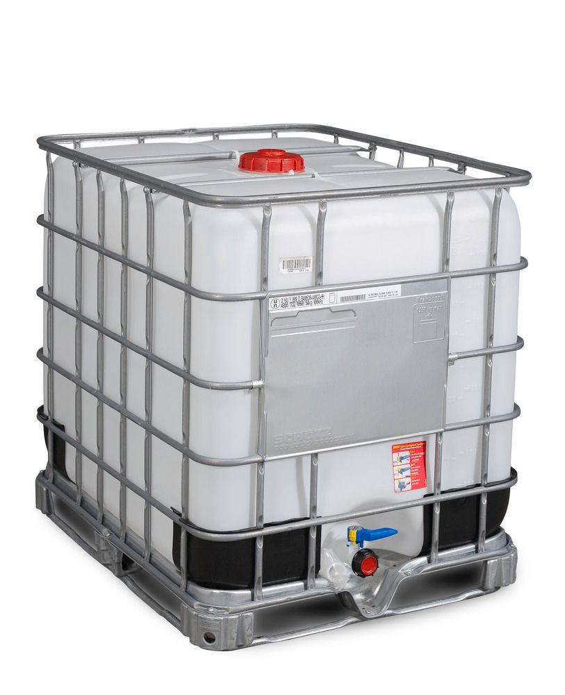 Recobulk IBC Container, Stahlrahmen-Palette, 1000 Liter, Öffnung NW150,  Auslauf NW50
