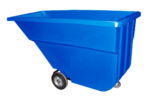 Large Tote with Lid and 8 wheels - Forkliftable - Spill Capacity 123  Gallon - 1511-YE