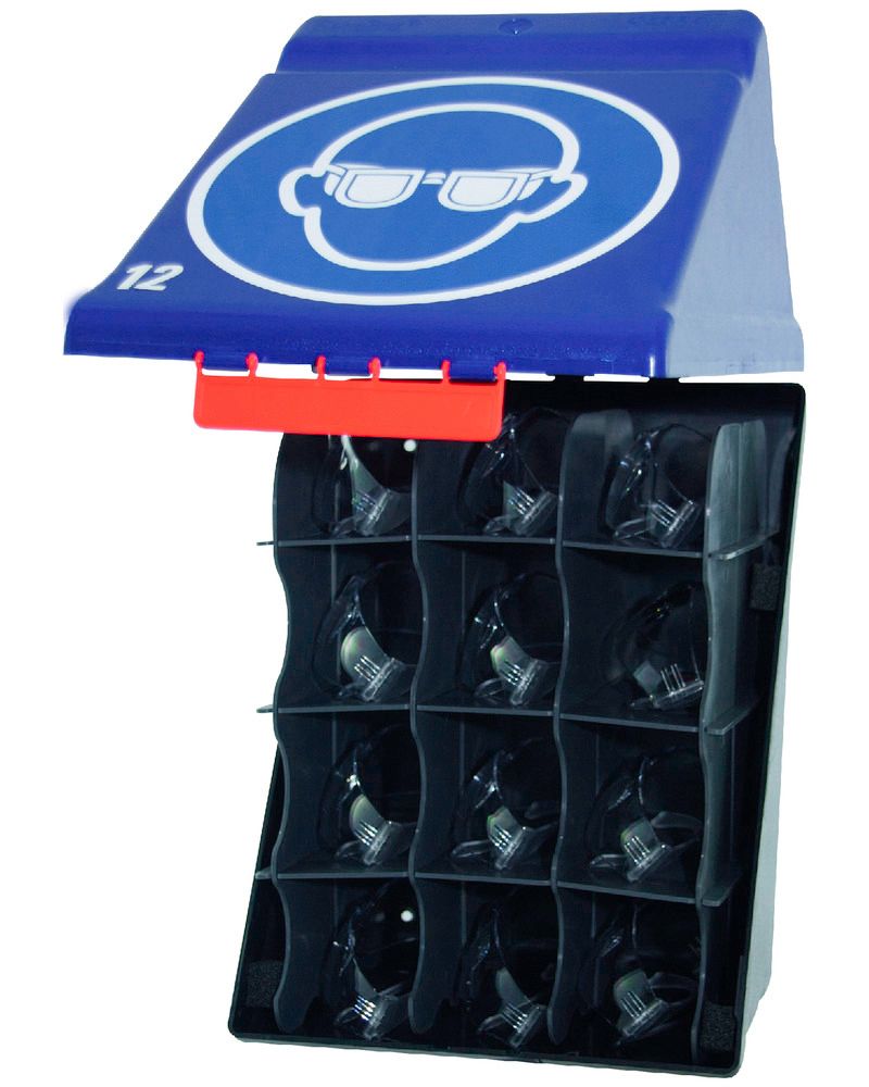 Maxibox zur Aufbewahrung von 12 Schutzbrillen, blau