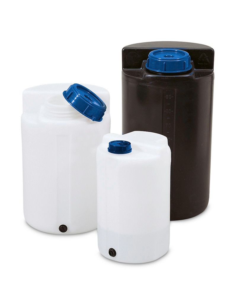 Recipiente para almacenamiento y dosificado en polietileno (PE), 100 litros,  transparente natural