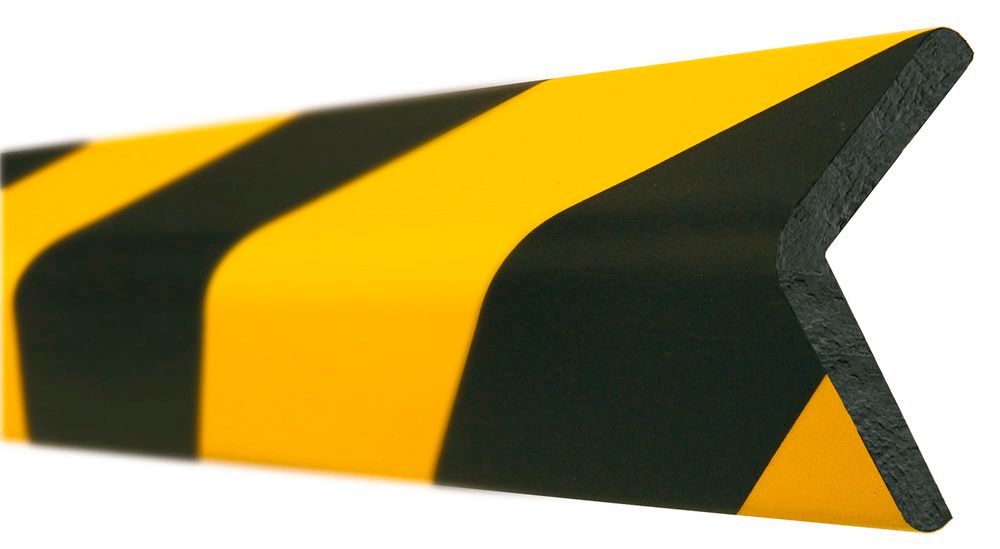 Anfahrschutz-U-Profil 1200, kunststoffbeschichtet, gelb mit