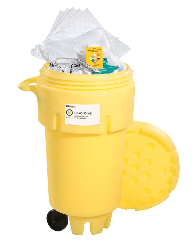 50 Gallon Wheeled Poly SpillPack Spill Kit, Aggressive, Yellow