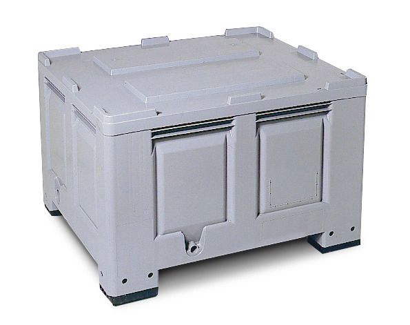 grens Inpakken leiderschap Palletbox PB 10-K van kunststof, met 3 glijders, inhoud 670 liter