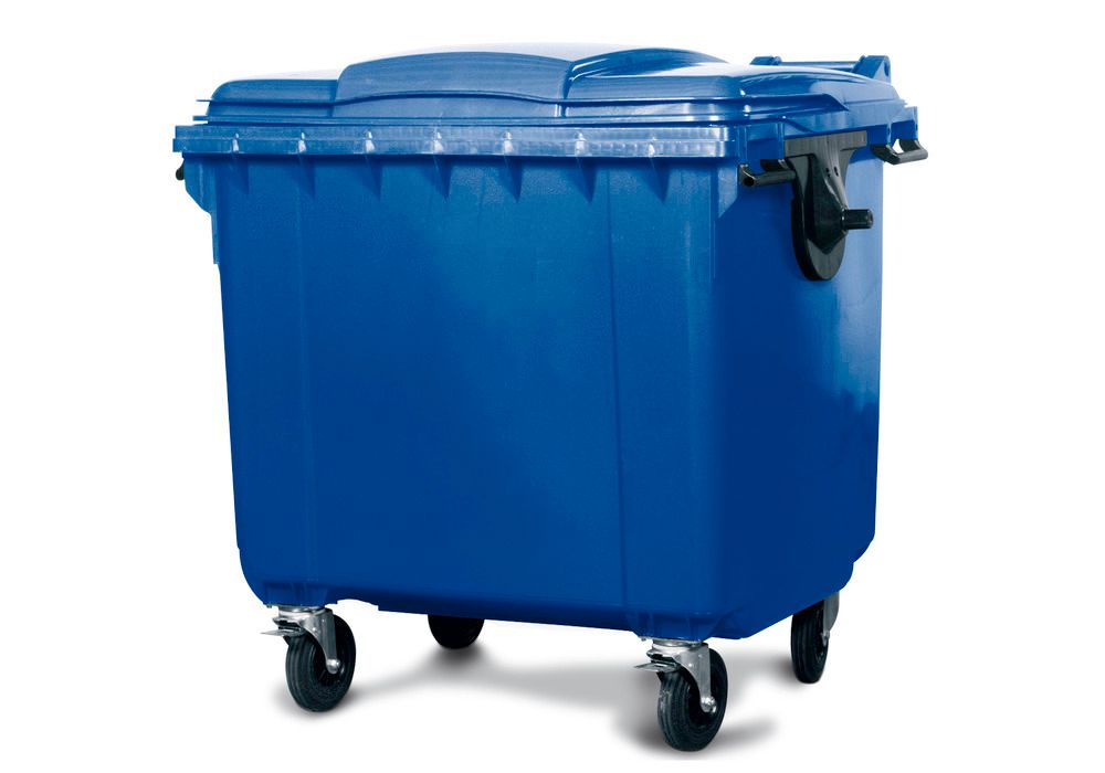 Van Immuniseren compact Grote afvalbak van polyethyleen (PE), inhoud 1100 liter, blauw