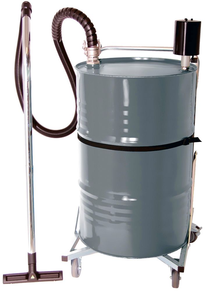 Aspirador de líquidos ATEX, accionamiento neumático, con contenedor de  líquidos de 200 l con ruedas