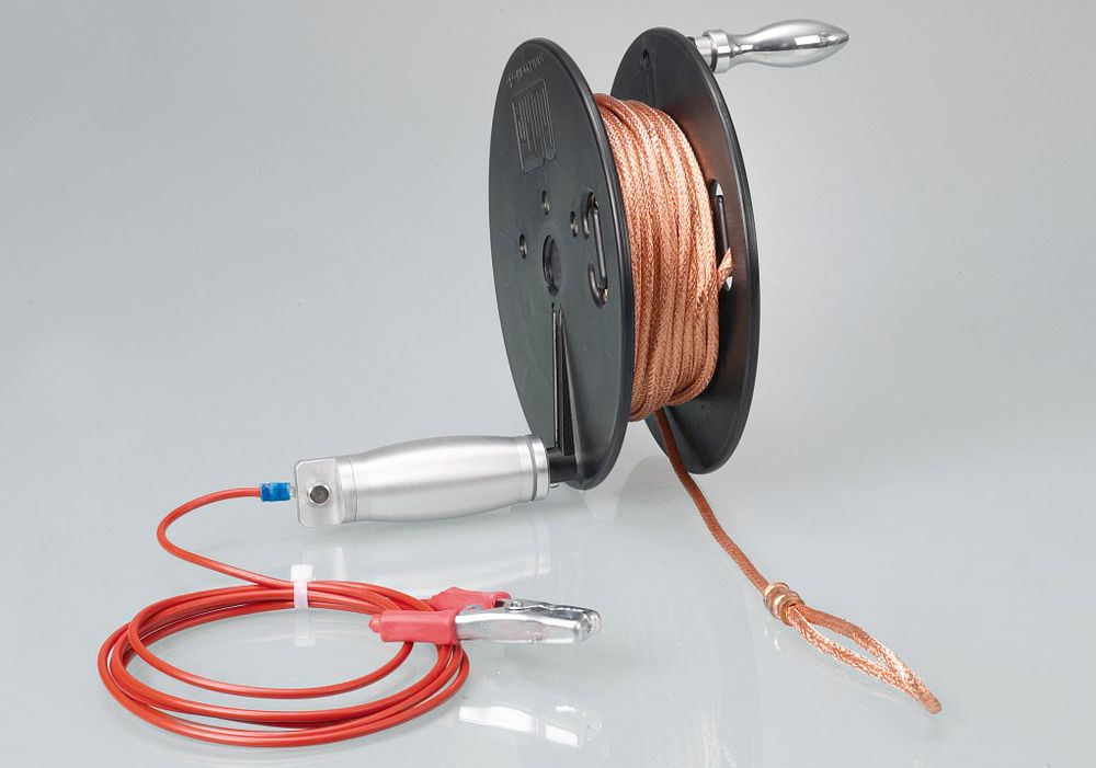 Enrouleur câble manuel EX, pr récipient immersion, a. câble de terre,  polyamide, lxØ int. 44 x 100mm