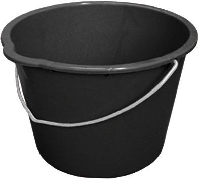 Kunststoff-Eimer aus recyceltem Polyethylen, 12 Liter, schwarz, VE