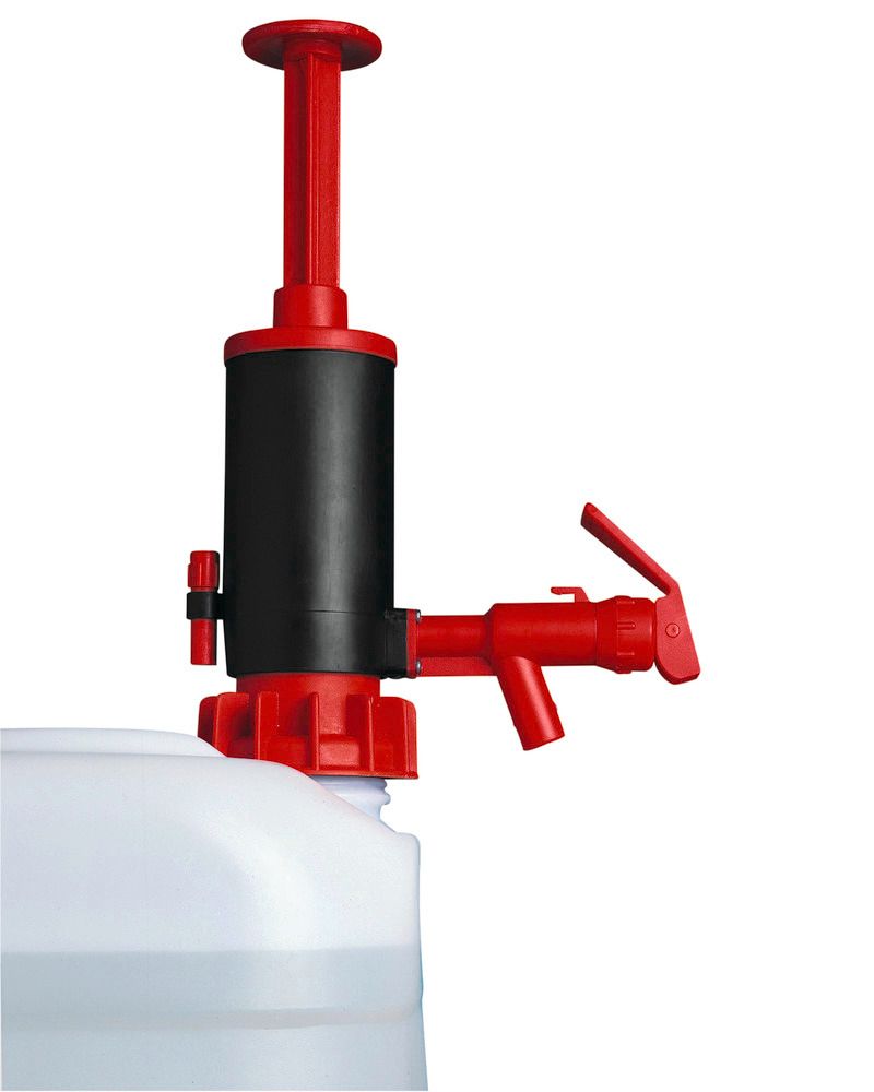 Manual dispensing and transfer pump, polypropylene, with FKM seal, green