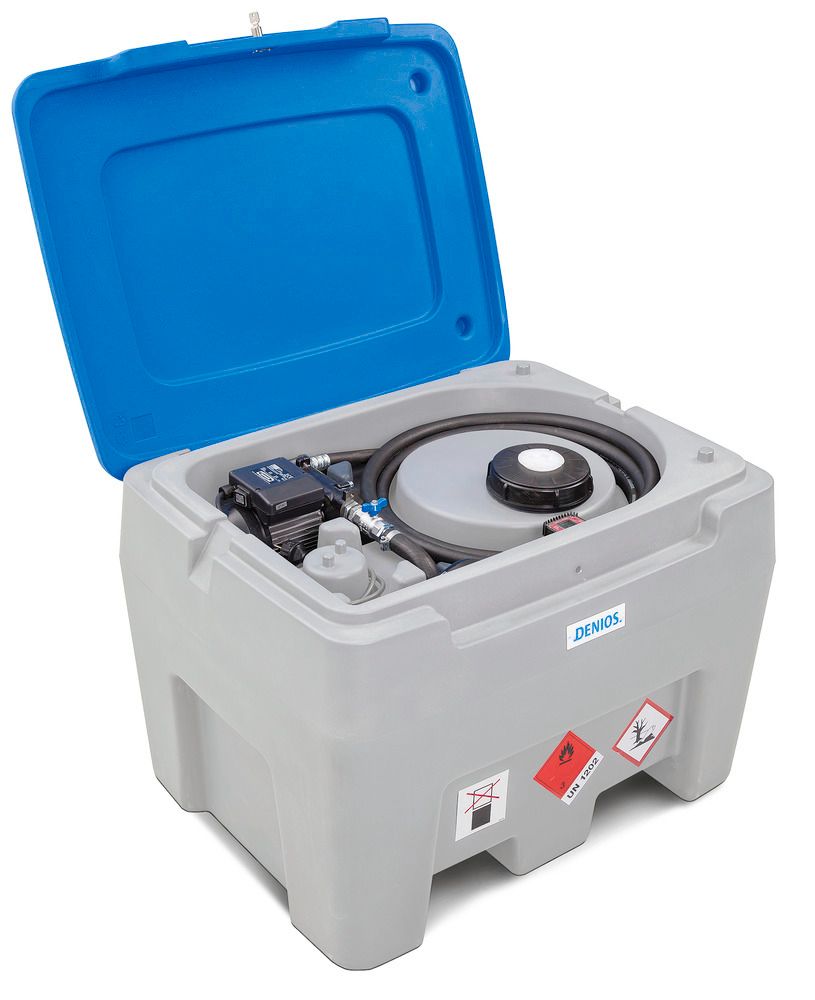 Réservoir pour gazole mobile, 250 litres, 12 V, gris/bleu, avec compteur de  débit digital