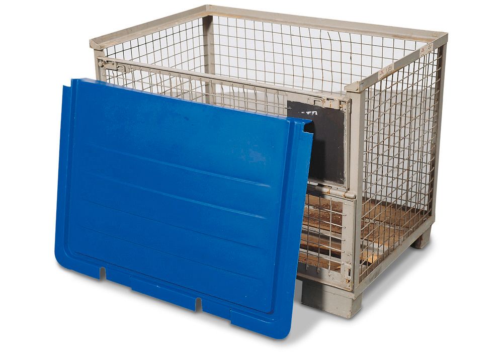 Euro-Gitterbox mit PE-Gitterboxwanne GW-Z zur Lagerung von Gefahrstoffen,  130 Liter Auffangvolumen