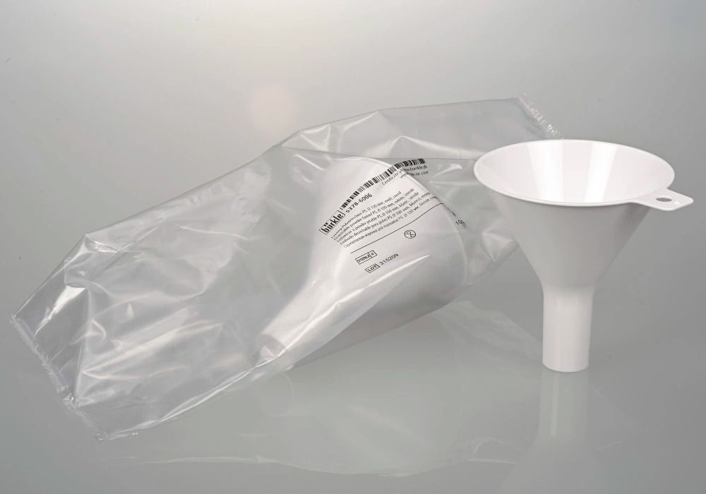 Single-use powder funnel Bio-PE, white, sterile