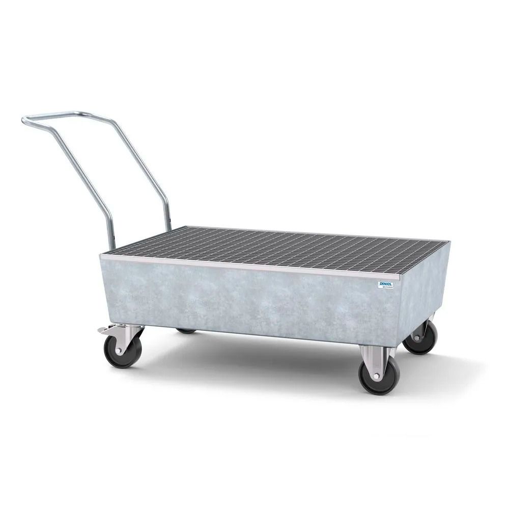 Spill Cart - 2 Drum Capacity - Galvanized Steel Construction - Removable  Grating - Secure Storage