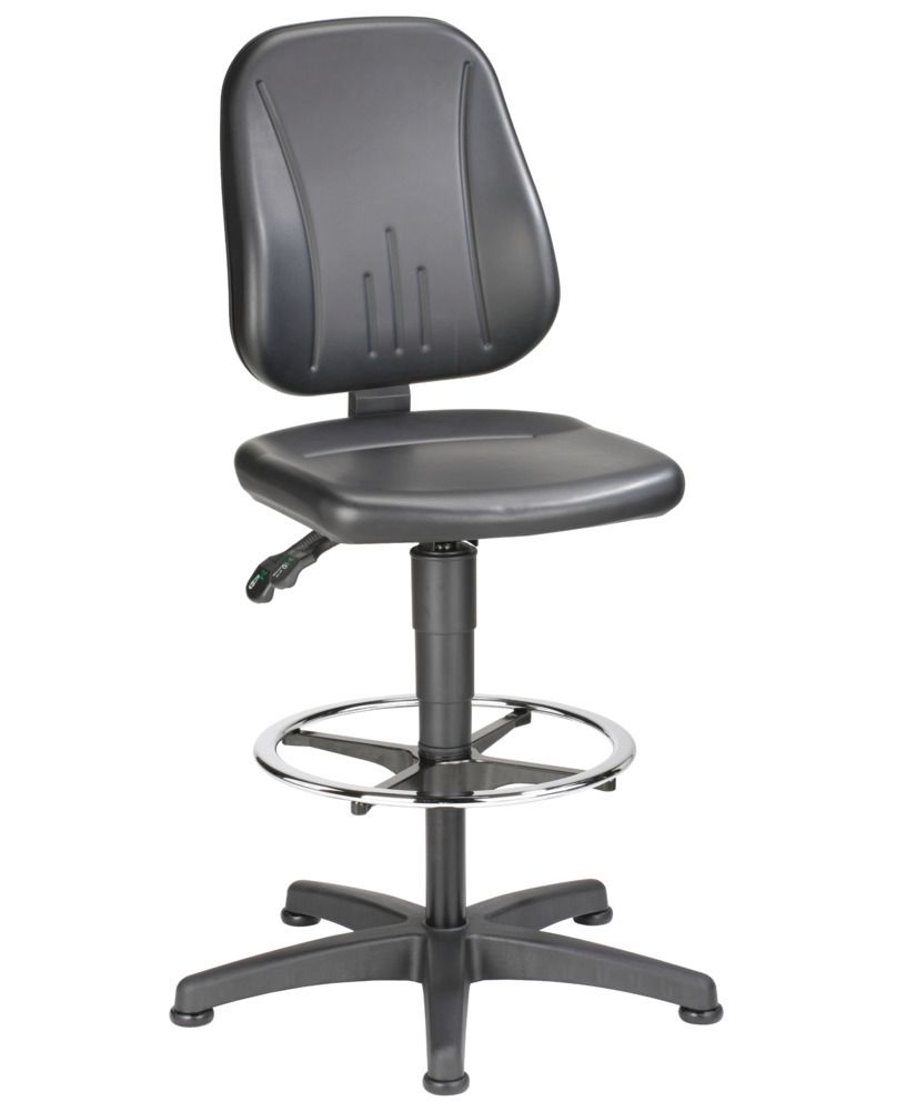 PU foam industrial swivel chair – meychair: with floor glides and