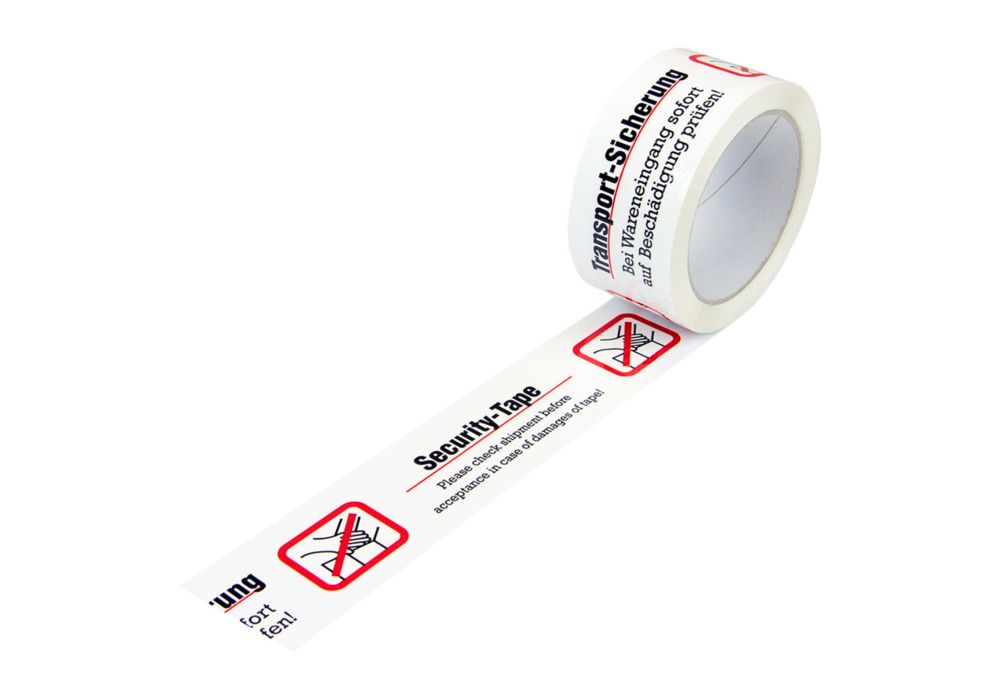 Warn-Klebeband, PP, Aufdruck Transport-Sicherung, in weiß, 50 mm