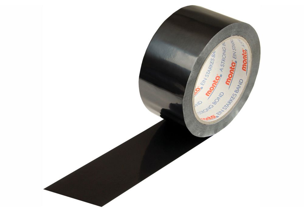 monta PVC-Klebeband 250, schwarz, 50 mm breit x 66 lfm, Stärke 57µ