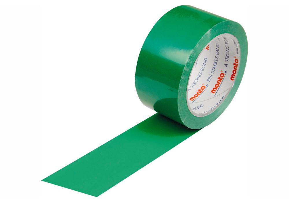 ressource grådig Uredelighed monta PVC tape 250, grøn, 50 mm bred x 66 rm, tykkelse 57µ