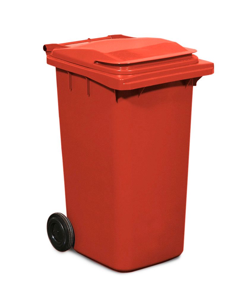 Grande contenitore mobile per rifiuti, vol. 120 litri, rosso