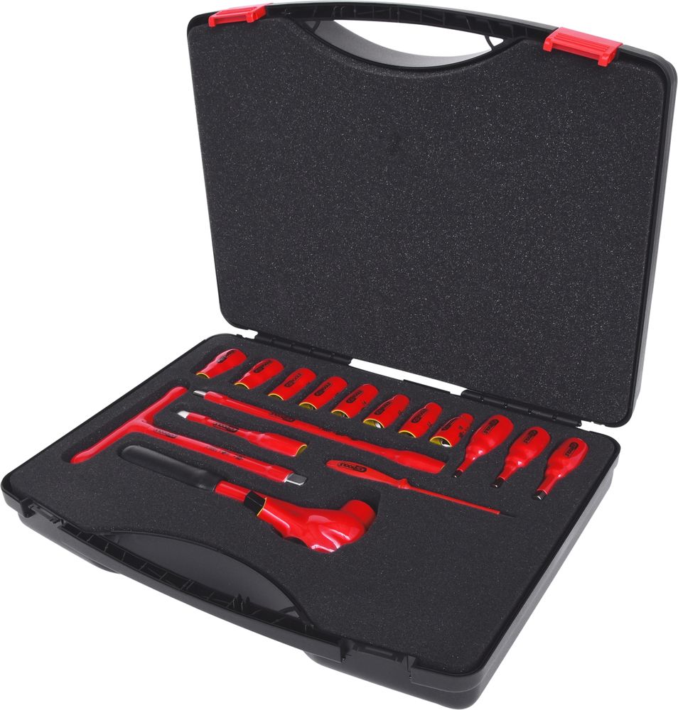 KS Tools electrician's tool box, 1000 V, 20 pieces, plastic case, dip  insulation
