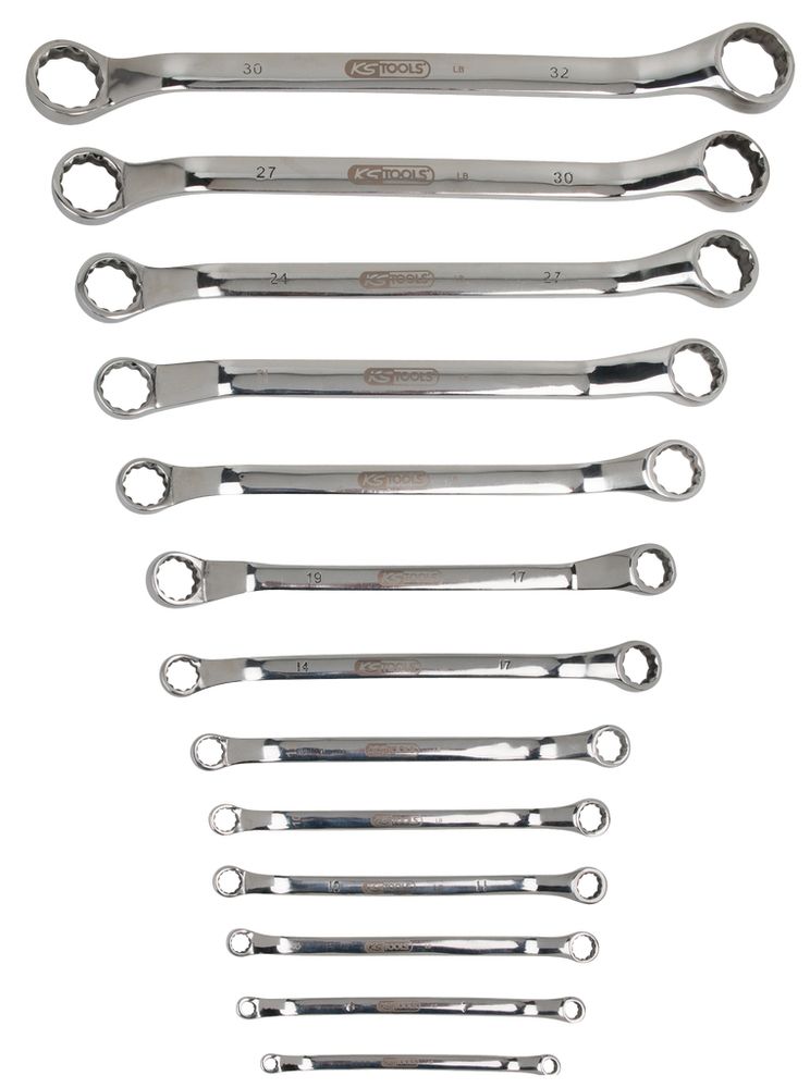 KS Tools double box spanner, stainless steel, 13 pieces, offset, rustproof  and acid-proof