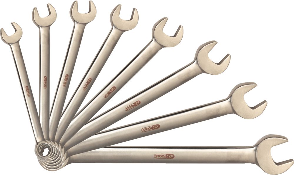 Set di chiavi fisse doppie KS Tools, acciaio inox, 9 pz., piegate,  antiruggine, resistenti a acidi