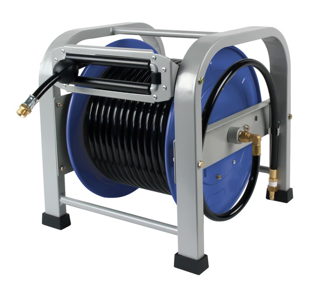 Automatic hose reel, for compressed air, in sheet steel, hose