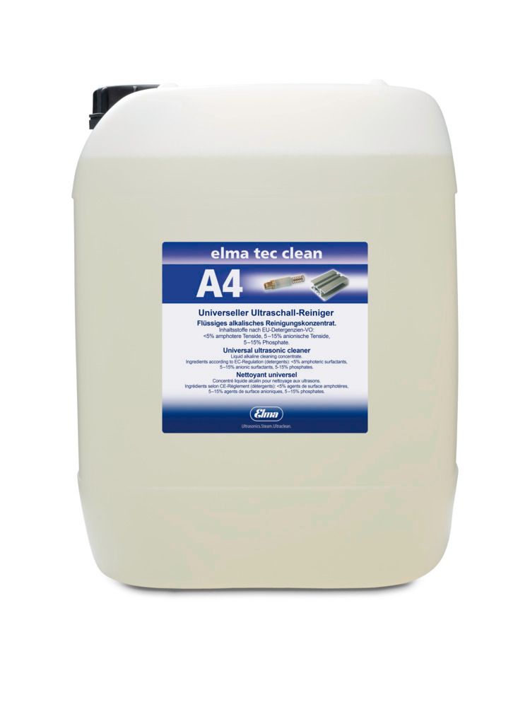 Detergente elma tec clean A4 per dispositivo ad ultrasuoni, alcalino,  concentrato, 10 litri