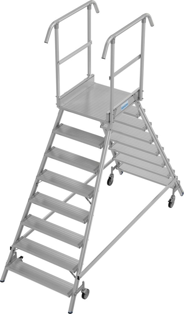 Escaleras plegables de aluminio - acceso por 2 lados, con ruedas