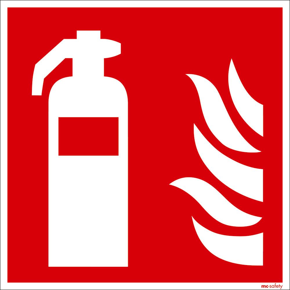Brandschutzschild Feuerlöscher, ISO 7010, Folie, LN, SK, 150 x 150 mm, VE  = 10 Stück