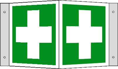 Fahnenschild Rettungszeichen Erste Hilfe, Fahnenschilder (lang  nachleuchtend), Rettungszeichen, Schilder und Kennzeichnungen