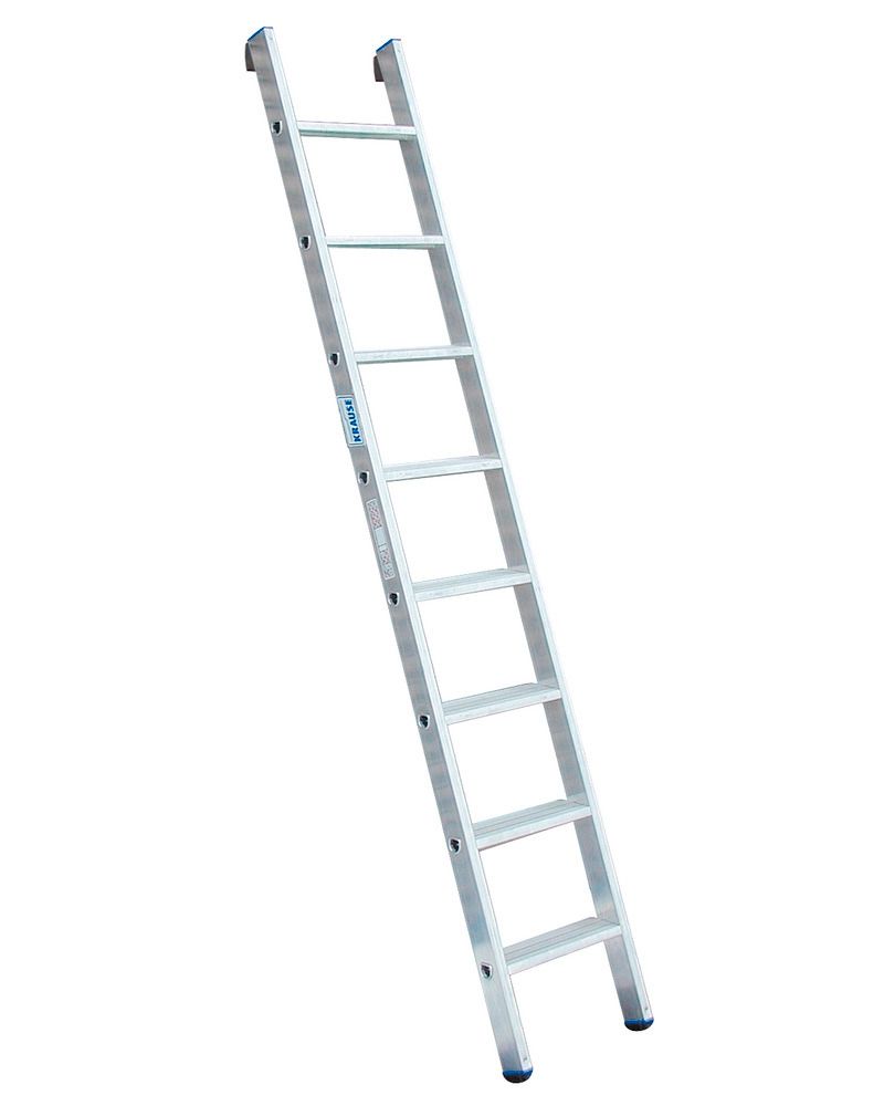Grazen verdiepen repetitie Enkele ladder met treden, aluminium, 8 treden