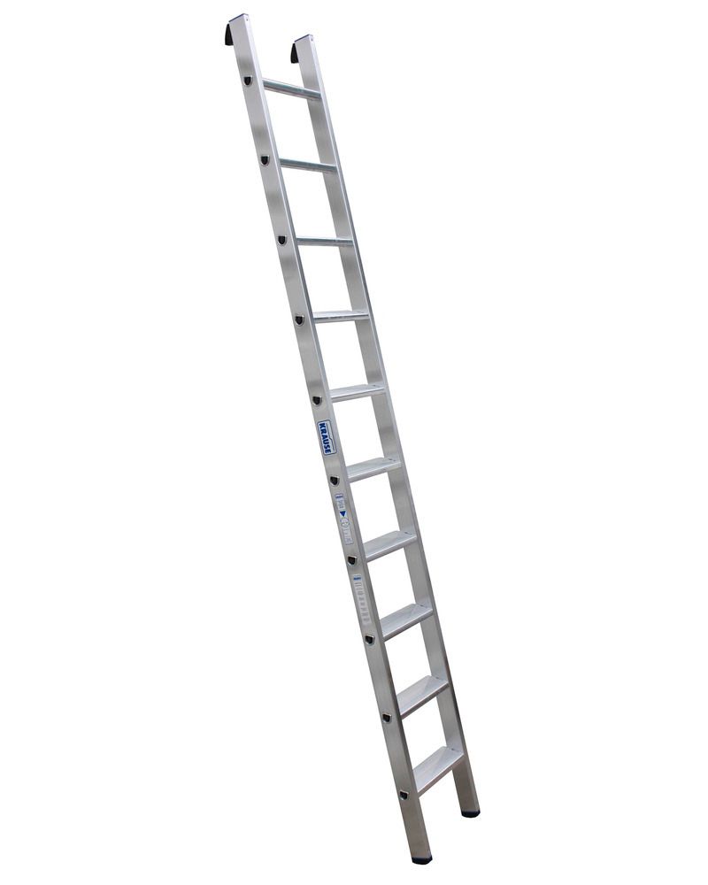 Springen nerveus worden levering aan huis Enkele ladder met treden, aluminium, 10 treden