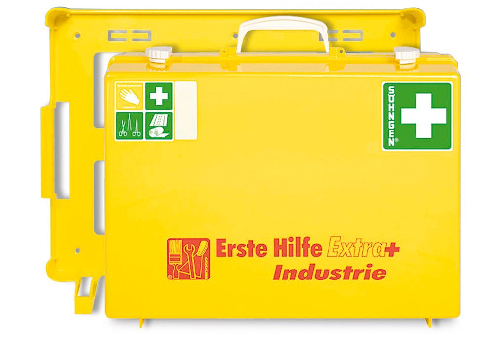 Erste-Hilfe-Koffer Industrie Extra mit Wandhalter, Basisinhalt