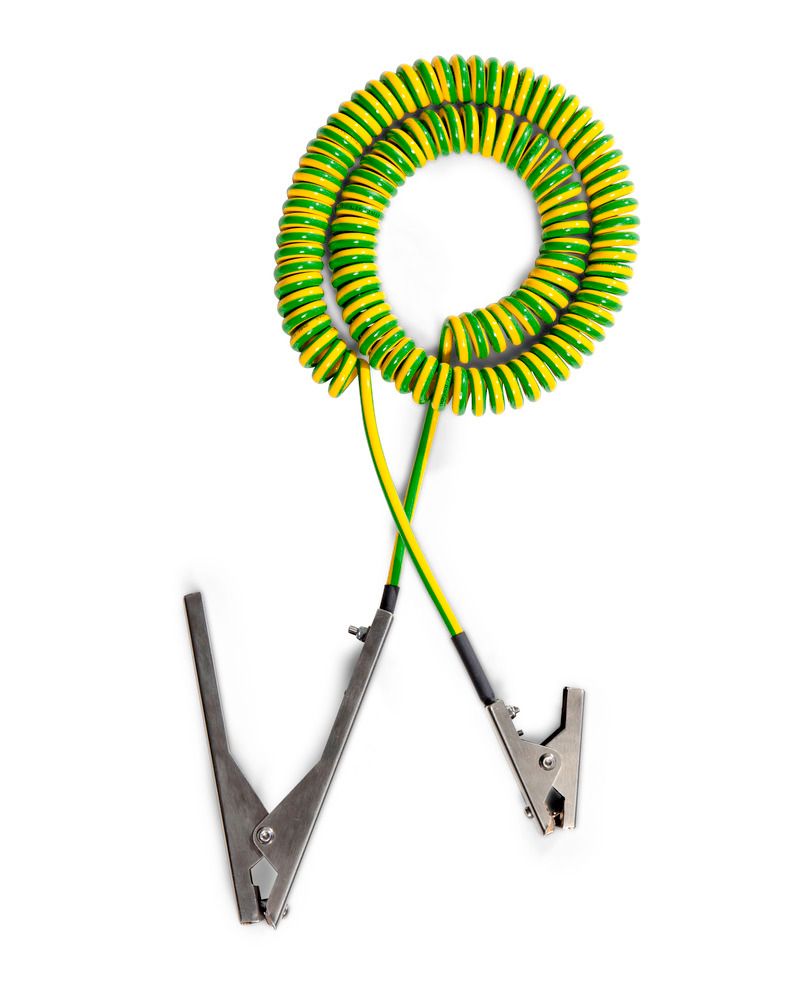 Câble spiralé avec 1 pince inox Heavy Duty 235 mm et 1 œillet, 5 m