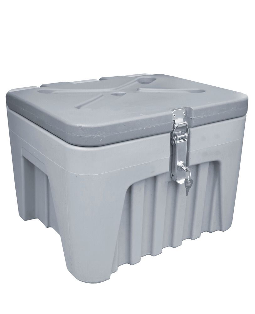 Onafhankelijk leven Leggen Universele box van kunststof (PE), grijs, afsluitbaar, inhoud 29 liter