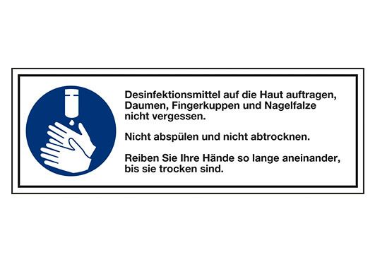 Anleitung zum Händewaschen und zur Händedesinfektion 297 x 210 mm Schild AushangInfektionen vorbeugen DIN A4 Hart-PVC Infektionsprävention 